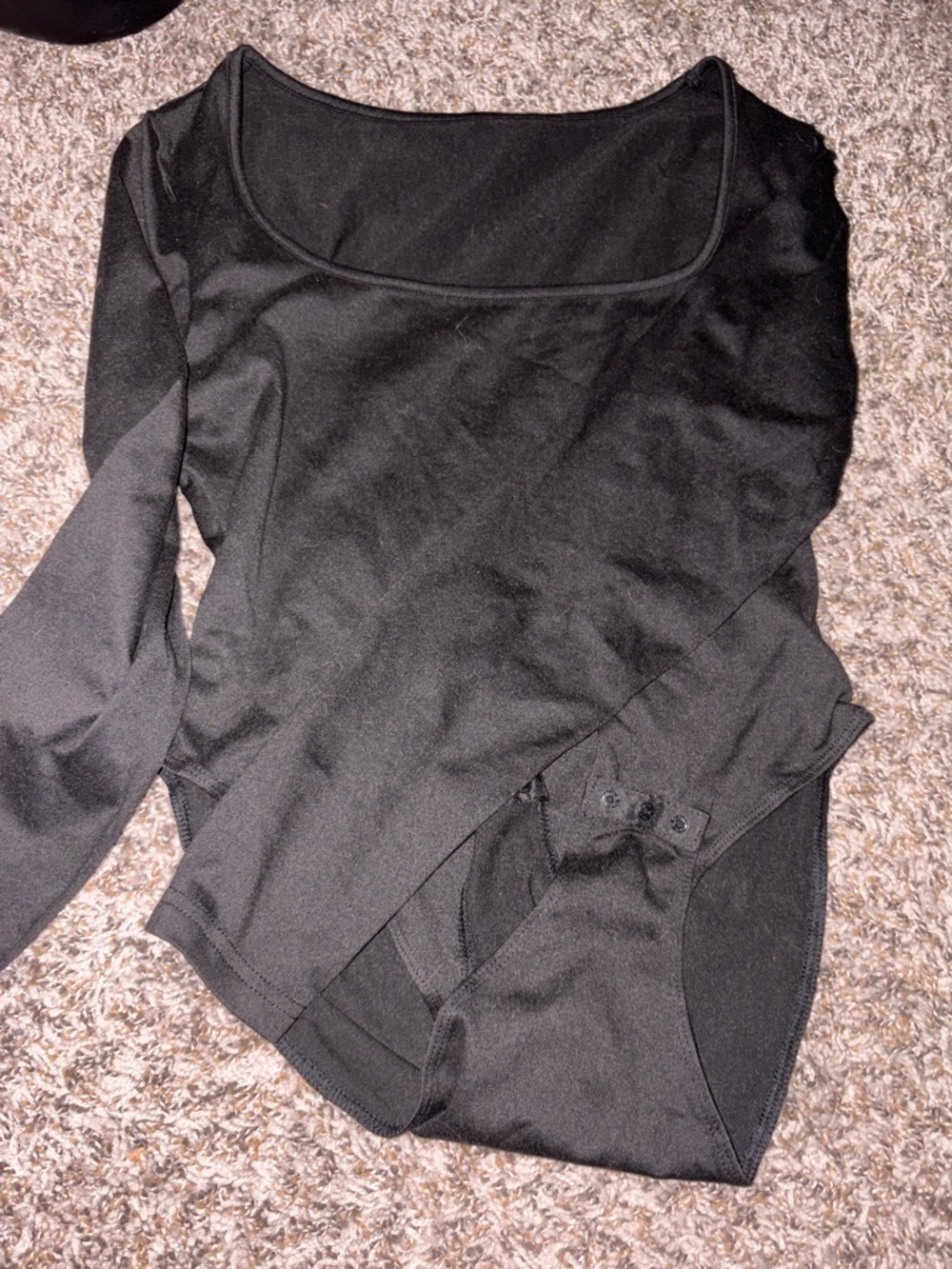 SHEIN Black Long Sleeve Scoop Neck Bodysuit